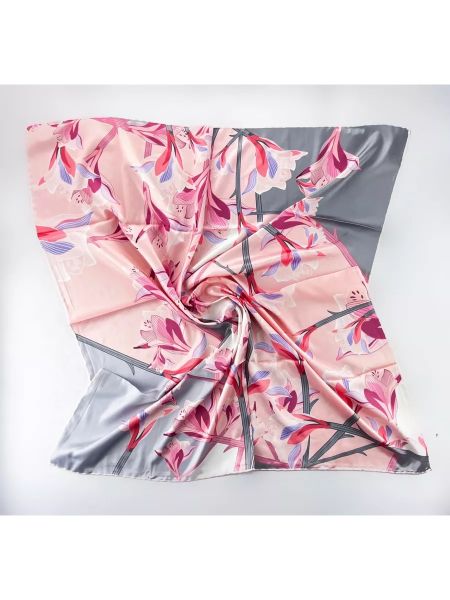 Шелковый платок TORIOLLI серый розовый 20022505