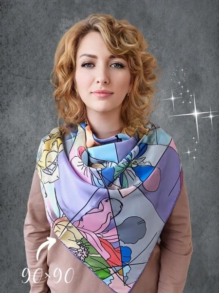 Шелковый платок TORIOLLI сиреневый 20022506