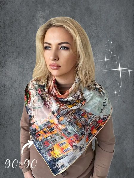 Шелковый платок TORIOLLI желтый оранжевый 20022504