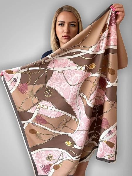 Шелковый платок TORIOLLI кофейный 20022510