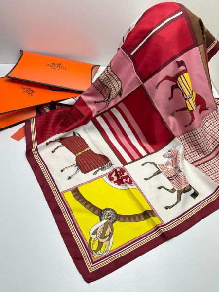 Платок HERMES женский 21042403 бордовый