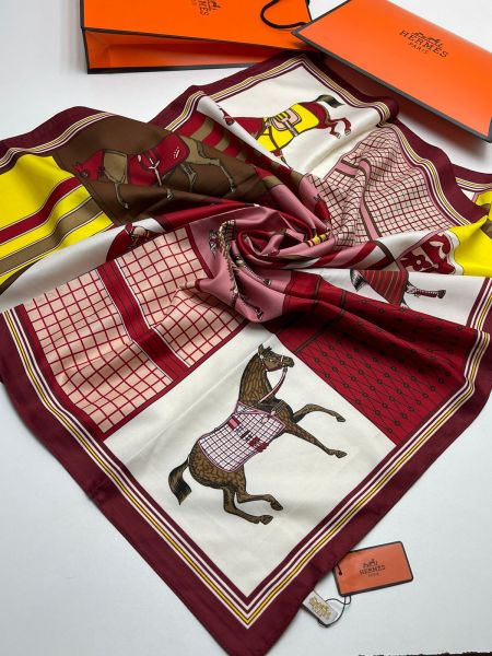 Платок HERMES женский 21042403 бордовый
