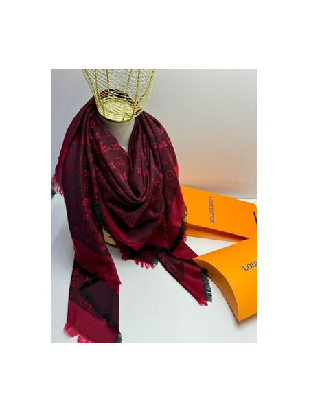 Платок брендовый 11851 бордовый с черным