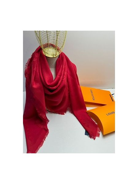 Платок брендовый шерстяной  красный 1186