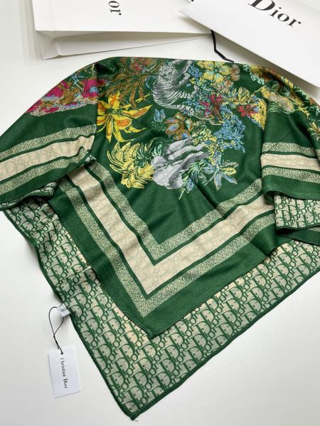 Женский шерстяной платок Christian Dior серый 28112331