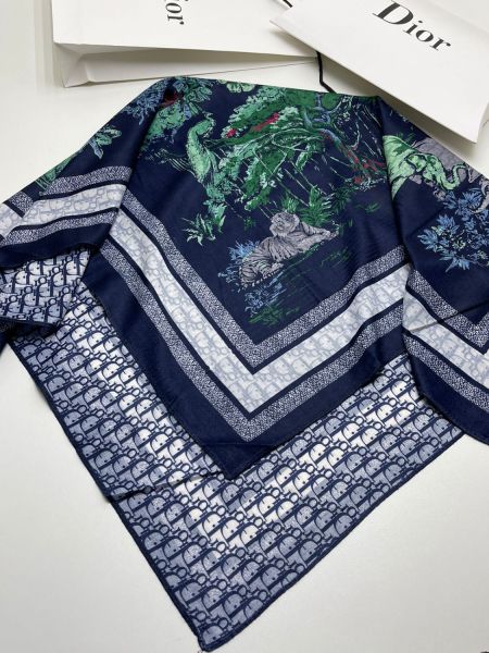 Женский шерстяной платок Christian Dior синий 28112330