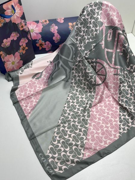 Платок шёлковый Coach серый 21012400