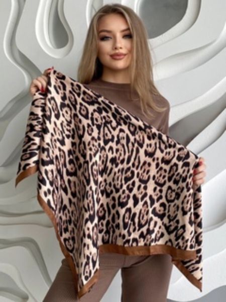 Женский платок шёлковый бежевый 07082410