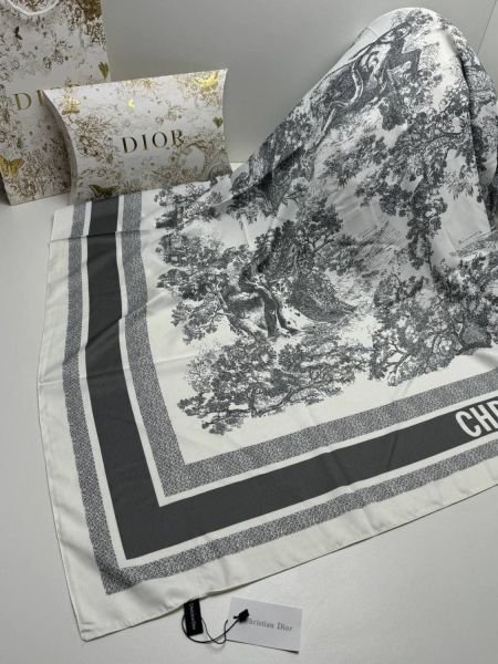 Платок шёлковый Dior серый 04072510