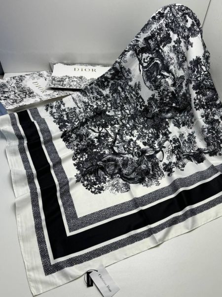 Платок шёлковый Dior черный 04072512
