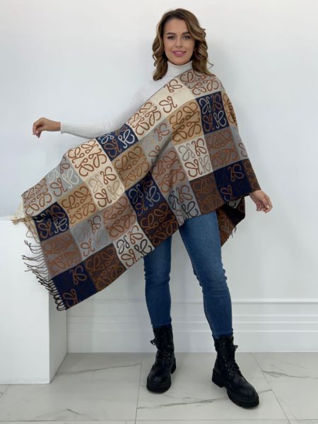 Палантин женский TORIОLLI  теплый бежевый с коричневым 11092303