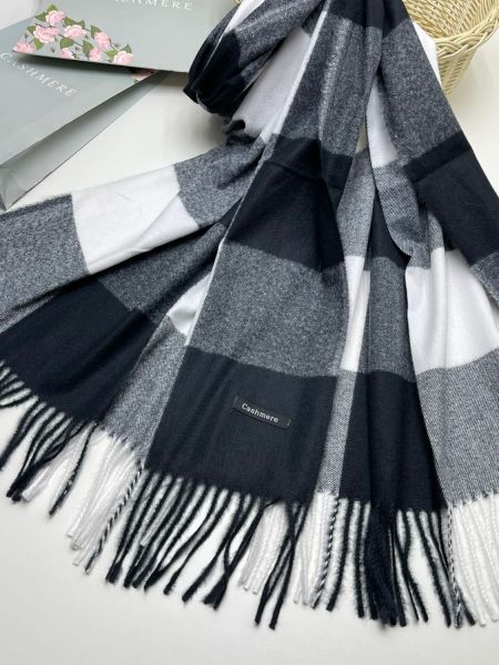 Палантин женский Cashmere  в клетку черный 04092302