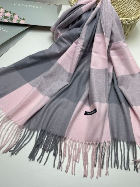 Палантин женский Cashmere  в клетку розовый 04092305