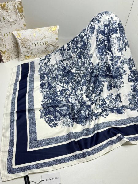 Платок шёлковый Dior синий 04072513