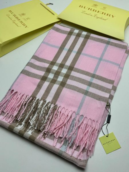 Шарф мужской  Burberry розовый с серый 03112502