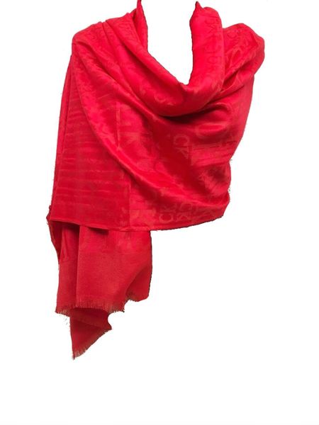 Палантин  Calvin Klein шерстяной красный С0007