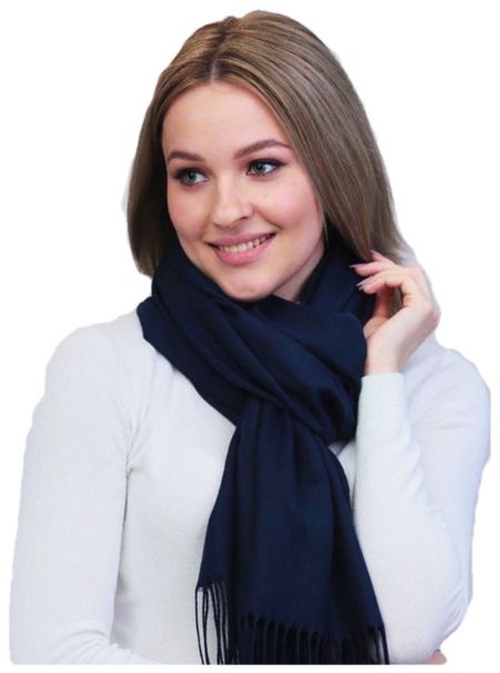 Шарф теплый синий 241124