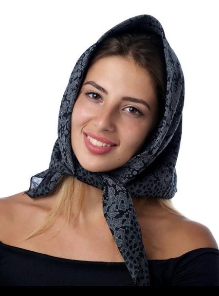 Платок из хлопка черный 260826