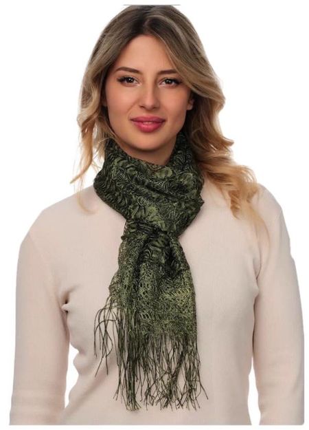 Шарф кружевной в церковь зеленый 060407