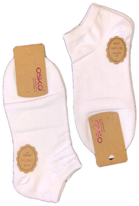Носки женские короткие 2 пары белые OSKO А1681/3 Носки женские короткие 2 пары белые OSKO А1681/3
