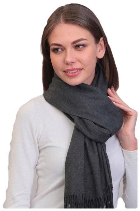Шарф кашемировый серый 241123